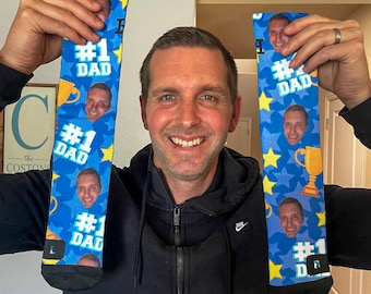 Custom #1 Dad Socks -Custom Photo Socks, Custom Socks, Personalized Socks, Custom Printed Socks, Picture Socks, Fathers Day Gift