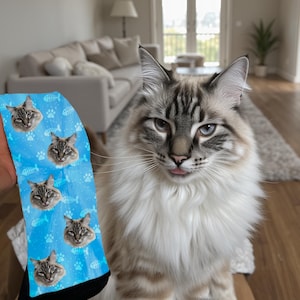 Customized Cat Socks - Put Your Cute Cat on Custom Socks, Cat Lovers, Cat GIft, Cute Cat Personalized, Cat Gift Socks, Fathers Day Gift