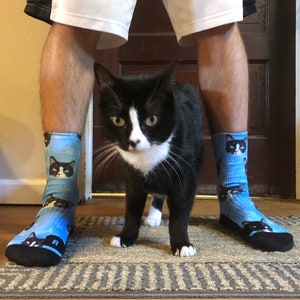 Customized Cat Socks - Put Your Cute Cat on Custom Socks, Cat Lovers, Cat GIft, Cute Cat Personalized, Cat Gift Socks, Fathers Day Gift