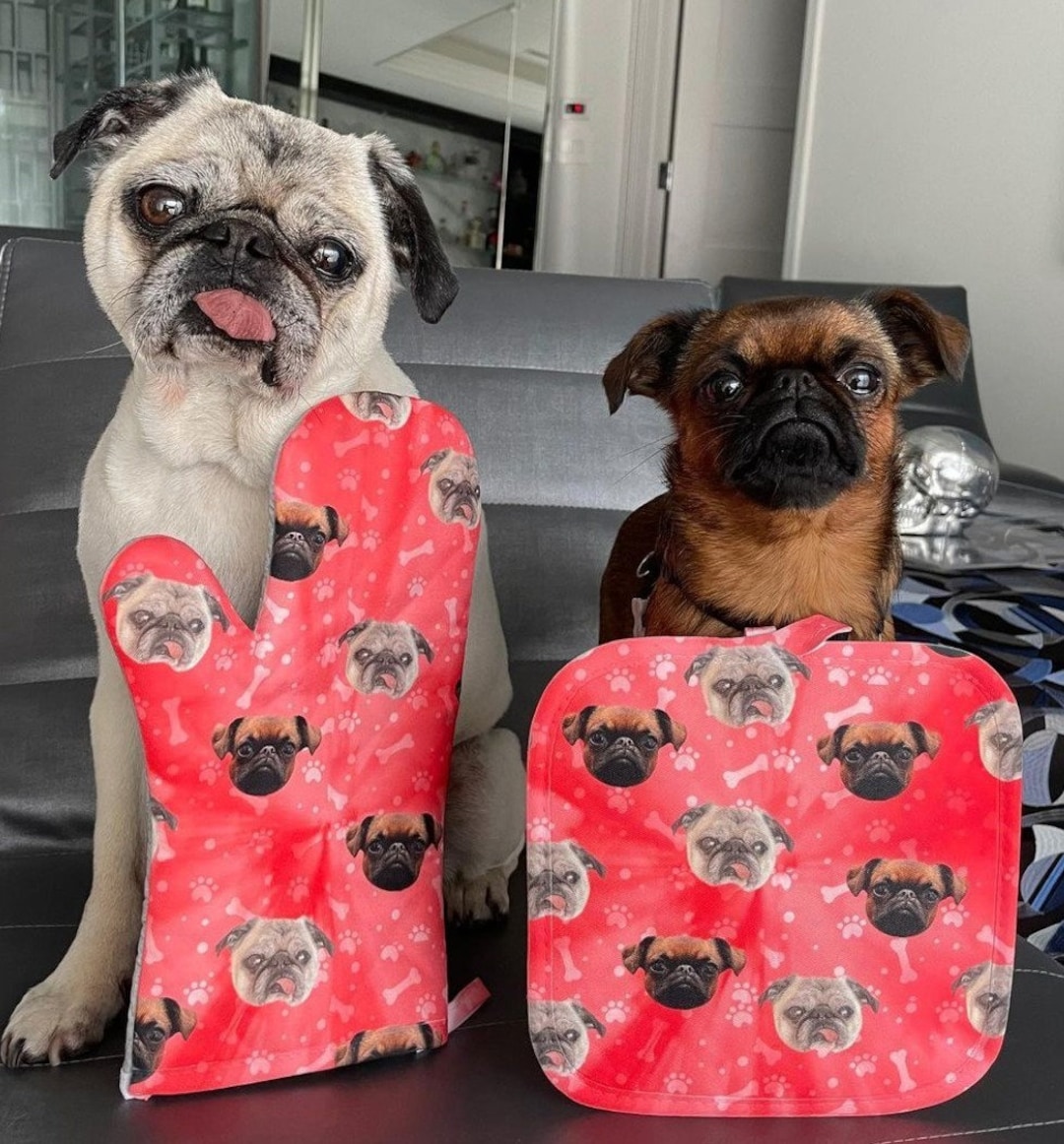Customized Dog Mitt & Pot Holder Bundle Put Your Cute Dog on Custom