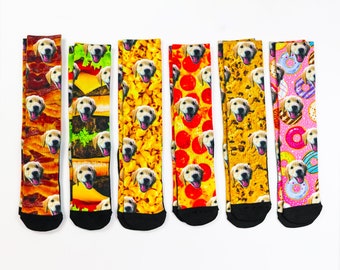 Customized Food Dog Socks - Put Your Cute Dog on Custom Socks, Dog Lovers, Dog GIft, Cute Dog Personalized, Dog Gift Socks