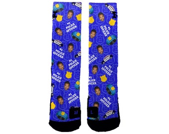 Custom #1 Police Officer Socks -Custom Photo Socks, Custom Socks, Personalized Socks, Custom Printed Socks, Picture Socks, Great Gift