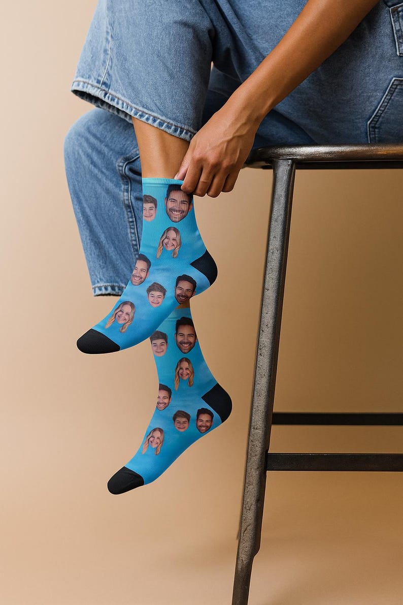Custom Face Socks Personalized Photo Socks Funny Gift for Him Her Friends Custom Picture Socks Unique Gift Idea for Birthday or Christmas image 4