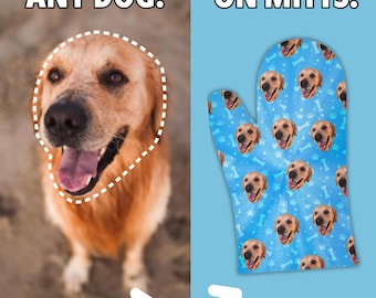 Custom Dog Photo Oven Mitt Personalized Pet Gift