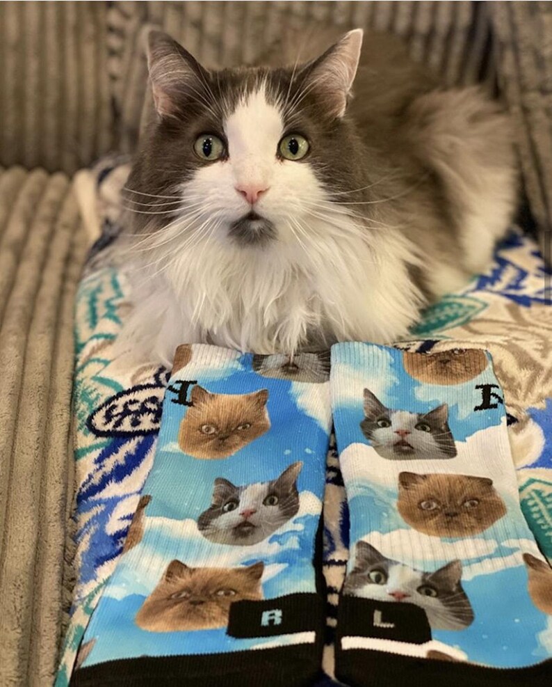 Custom Cat Printed Socks Customized Photo Socks Personalized Socks Custom Printed Socks Picture Socks Gift Socks image 6