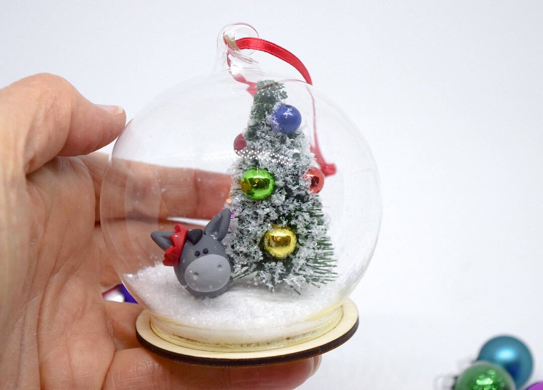 Donkey, Christmas Ornament, Glass Bauble, Snow Globe, Family Gift Etsy