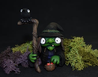 Mabel the Swamp Witch, Handmade Handsculpted Fantasy Monster Figurine