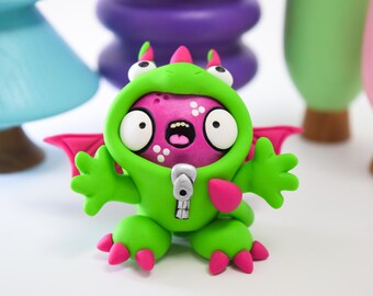Handmade Dragon Figurine, Whimsical Desk Buddy