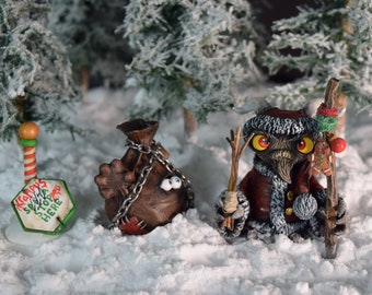 Krampus Figurine Gift Box Set, Alternative Christmas Gift, Creepmas Time