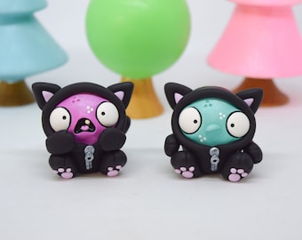 Black Cat Shelf Decor, Scaredy Cat, Grumpy Cat, Desk Buddy