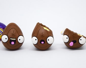 Easter Creme Eggs, Set of Three, Easter Basket Stuffers, Indoor Decor