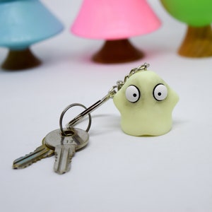 Ghost Keyring, Keychain, Bag Charm, Polymer Clay Figure, Gift for Best Friend