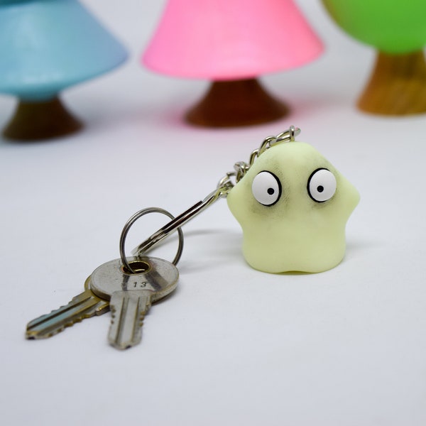 Ghost Keyring, Keychain, Bag Charm, Polymer Clay Figure, Gift for Best Friend