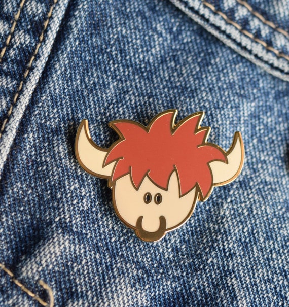 Highland Cow Enamel Pin, Scotland, Hairy Coo