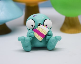 Monster - Polymer Clay Figure - Desk Decor - Birthday Cake Topper