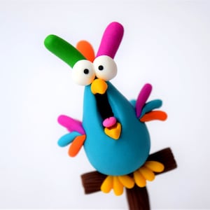 Parrot Sculpture, Animal Figurine, Funny gift for best friend