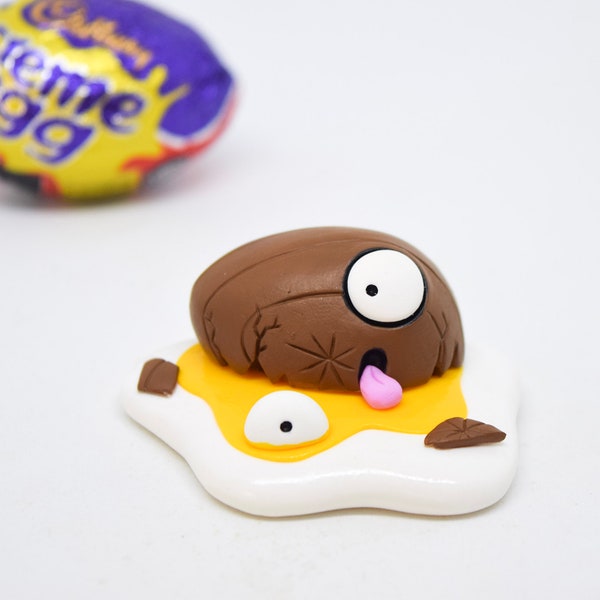 Easter Creme Egg Gift, Handmade Polymer Clay Figurine, Shelf sitter, Desk buddy