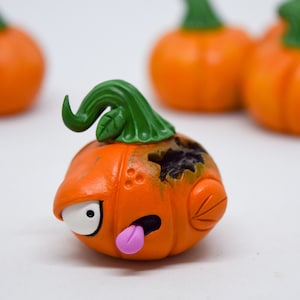 Creepy Halloween Decor, Rotten Halloween Pumpkin, Miniature Collectable Figure