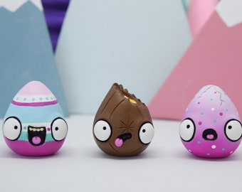 Set of Three Easter Eggs Figurines