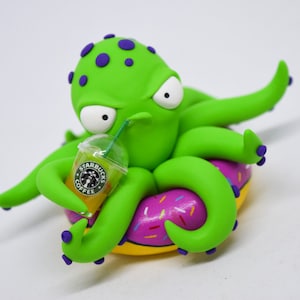 The Kraken Figure, Shelf Ornament, Mythical Creature, Polymer Clay Octopus