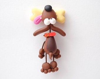 Dog Fridge Magnet / Danglin' Dog / Gift for Dog Lover / Bad to the Bone / Fun Gift