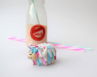 Unicorn - Polymer Clay Highland Cow - Desk Decor -  Birthday Gift for Her