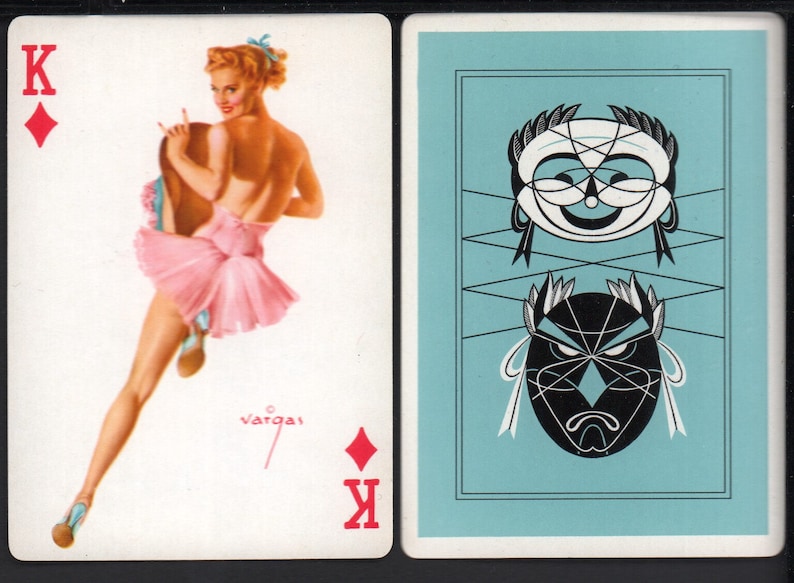Alberto Vargas 1950/'s Vargas Girl Playing Card Swap Card KING OF DIAMONDS Near Mint Mint