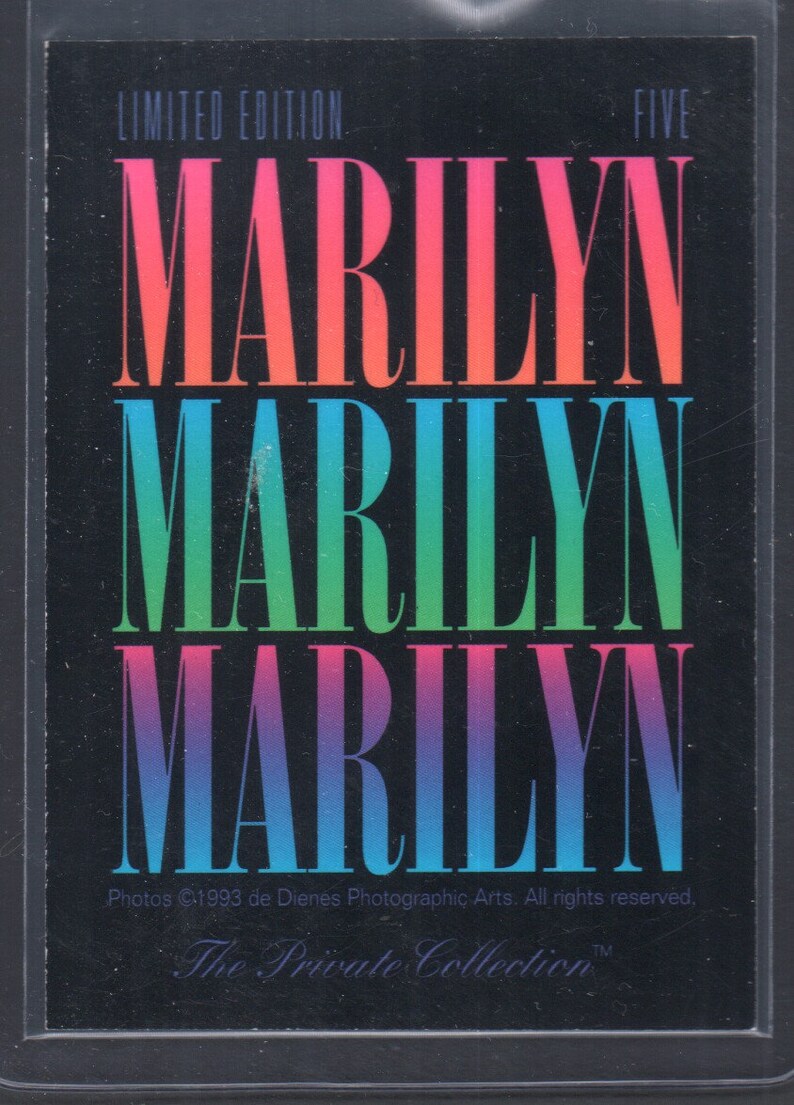 Limited Edition Insert Card #5 1993 Marylin Monroe Private Collection Trading Card