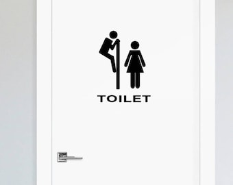 Toilet Sign Ladies Gents Bathroom Door Sticker Decal - Funny Humour Van Bike Motorbike Boat Wall Laptop Ipad Window