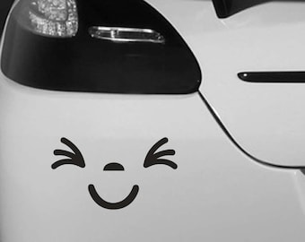 Happy Cheerful Face Smile Quote Motto Sign Logo Car Bumper Vehicle Sticker - Funny Humour Van Bike Motorbike Wall Laptop Ipad Window