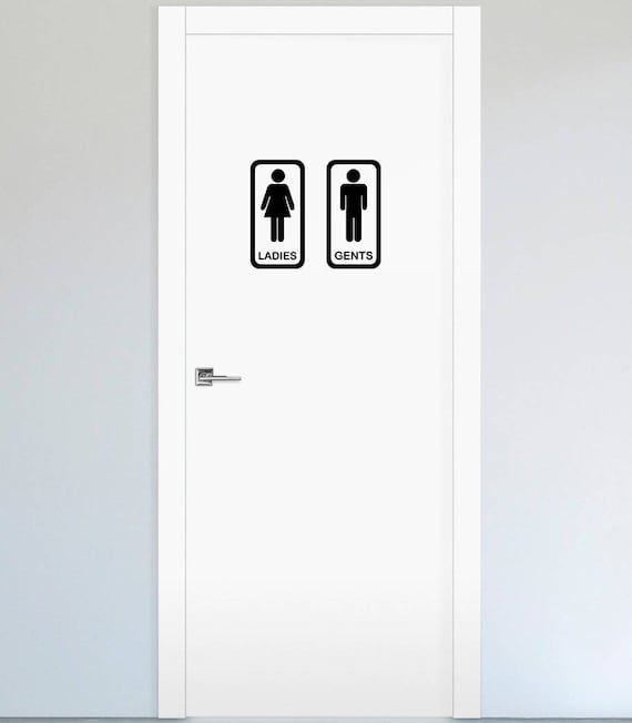 TPZORJX 1 Piece Bathroom Door Cartoon Sticker, 17 * 13cm