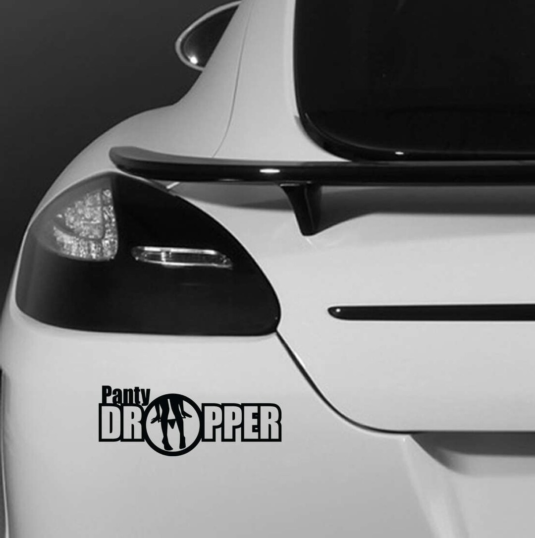 Leasinder 3pcs 7\" Panty Dropper Stickers Sexy Girl Joking Funny Decal Reflective Vinyl Stickers For Car Bumper Window Laptop (Black