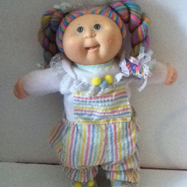 Vintage 1991 Custom RAINBOW CABBAGE PATCH Kids Doll, Vintage Baby Doll, Vintage Toy, 90's Toy, Vintage Cabbage Patch Kid Doll, Gifts for Kid