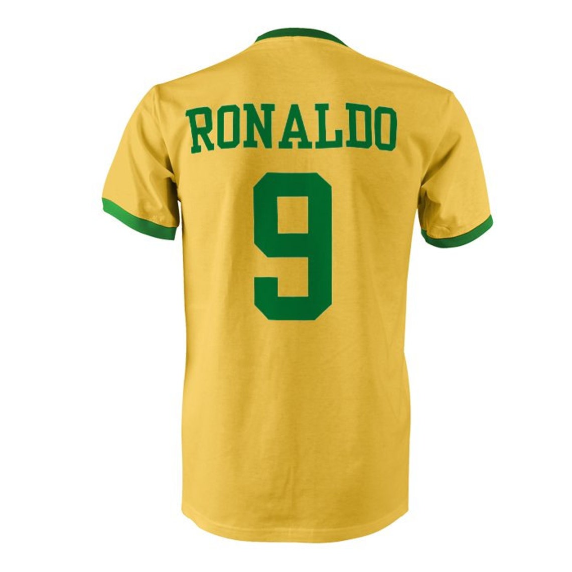 Ronaldo 9 Brazil Football Ringer Tshirt Yellow/green Etsy