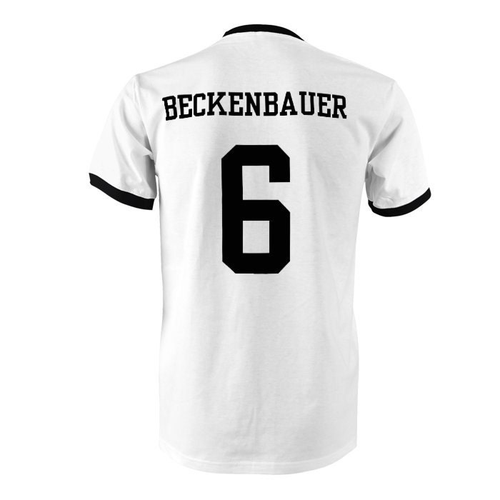 Franz Beckenbauer 6 Germany Football Ringer T shirt Navy white Etsy Canada