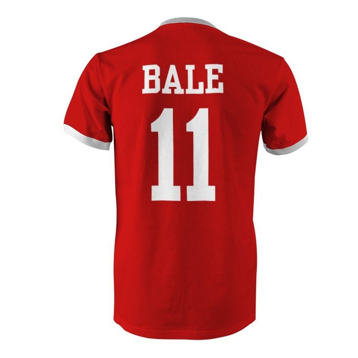 Gareth Bale 11 Galles calcio Ringer t shirt Red White Etsy Italia
