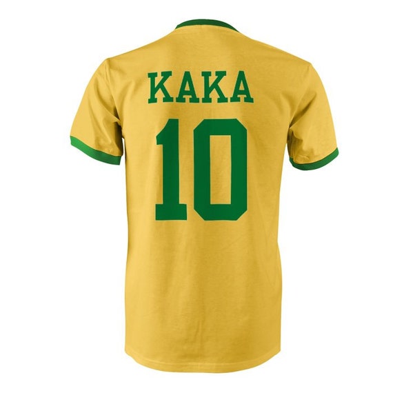 procedure Kennis maken landen Kaka 10 Brazil Football Ringer T-shirt Yellow/green - Etsy