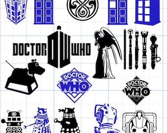 Doctor Wh0 tv show Decal bundle 16 Digital Download File - svg,png,jpg