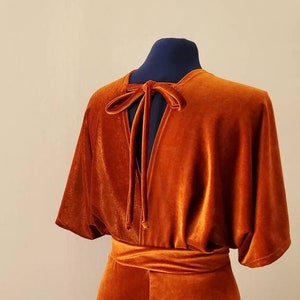Orange velvet dressing gown online