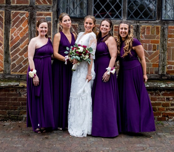 purple maxi bridesmaid dresses