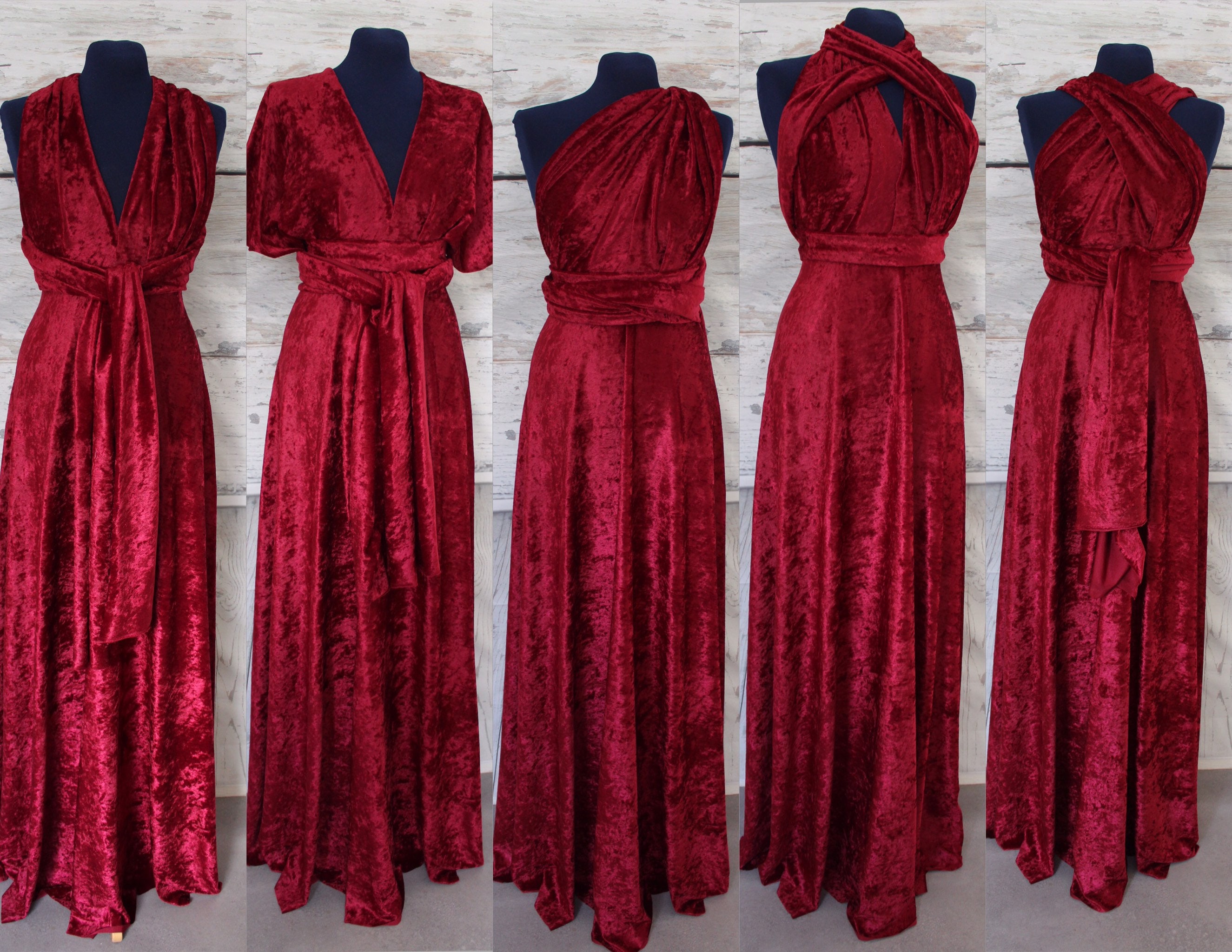 Red Velvet Bridesmaid Dress Infinity ...