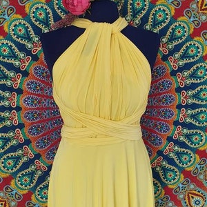 Komplett gefüttert, Brautjungfer Kleid, Infinity Kleid, Hochzeitskleid, Infinity Brautjungfer Kleid, Multiway Kleid, Gelb, Maxi, FREE Tube Top