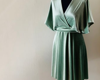 Velvet dress, Sage Green velvet dress, Velvet maxi dress, Simple Bridesmaid dress, Comfortable dress, Easy to wear dress, Made to any size