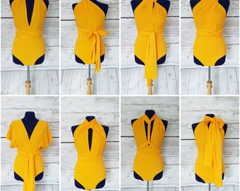 Yellow Swimsuit, One-piece swimsuit, Multiway swimsuit, Convertible Swimsuit, Bathing suit, Swimwear, Swimsuit Retro Vintage Made to Order