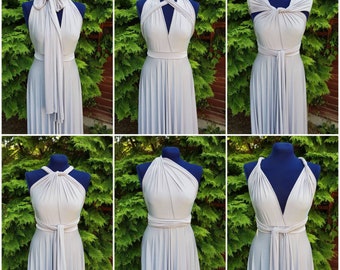 Cloud Grey Bridesmaid dress, Infinity dress, Wedding dress, Made to measure Infinity Bridesmaid dress, multiway dress, Maxi, FREE tube top