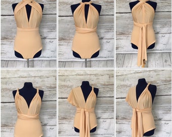 Gold Swimsuit, Onepiece, Multiway, Convertible Swimsuit, Bathing suit, Gold Swimwear, Retro, Festival wear, Made to Order