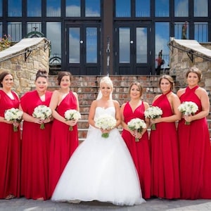 Red Bridesmaid dress, Wedding Infinity dress, Made to measure dress, Multi-way, Infinity Bridesmaid dress, maxi dress boho, FREE tube top