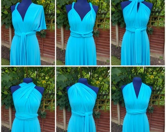 Turquoise Bridesmaid Dress, Infinity Dress, Wedding Dress, Made to measure dress, Turquoise, Blue, Multiway, Maxi Dress, FREE tube top