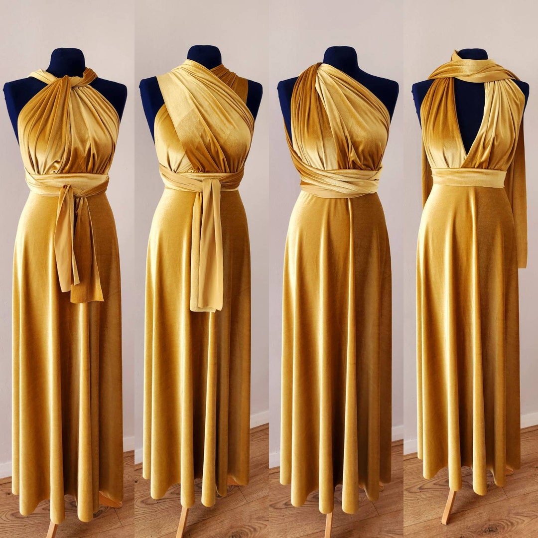 Mustard Bridesmaid Dress Velvet Dress Comfortable Bridesmaid Etsy UK