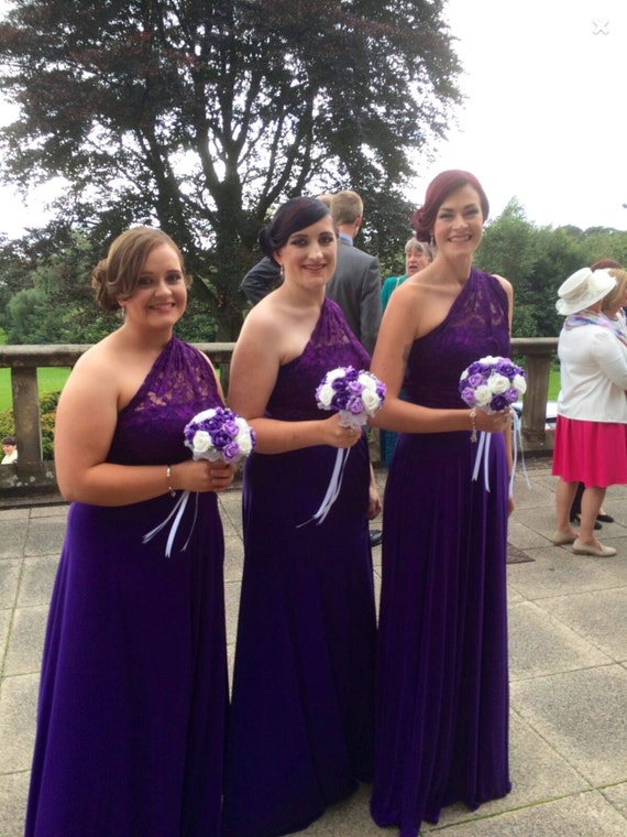 purple lace bridesmaid dresses